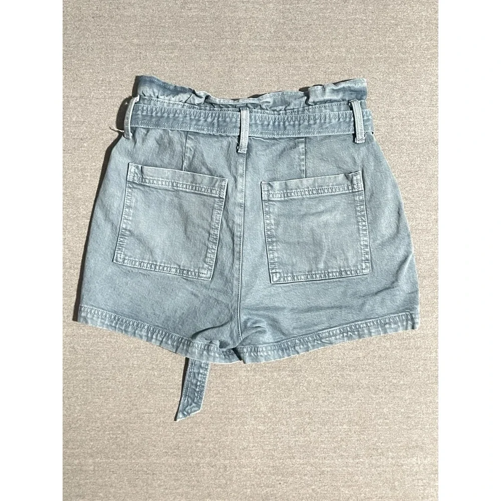 Universal Thread Paperbag Denim Shorts Womens Size 4 27 High Rise Tie Waist Cute